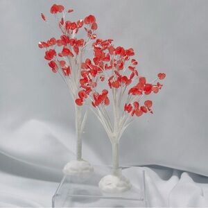 Homoyoyo Mini Model Tree's for Diorama Scenery White Bendable Wire Red Acrylic